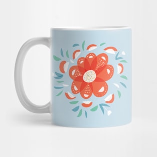 Whimsical Red Flower Mug